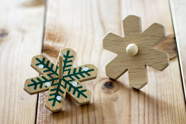 木製コマ クリスマス ホワイトメイン拡大