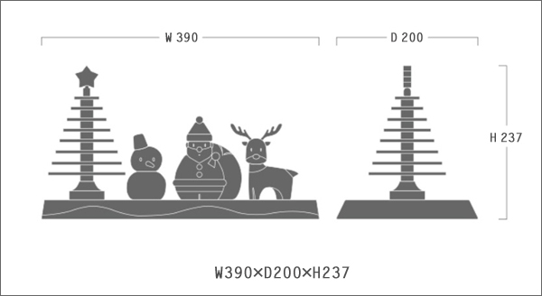 ウッディクリスマス全体サイズ説明