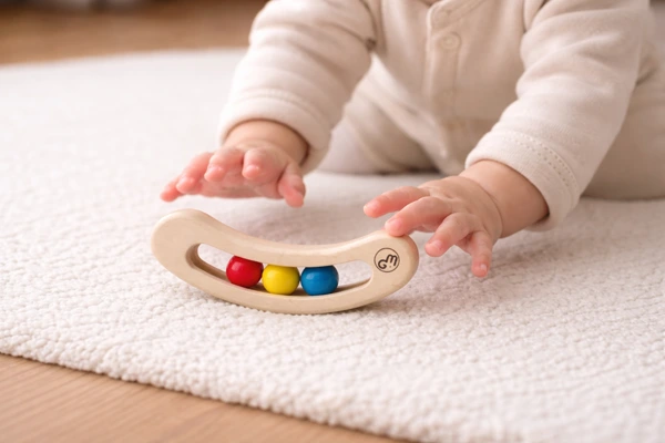 FAVAを6ヵ月の赤ちゃんが触ろうとしている様子