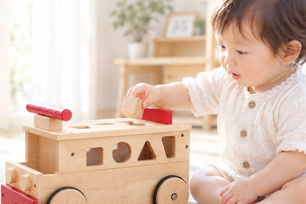 乗用バスで遊ぶ子供