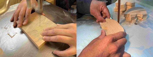 糸鋸作業の様子